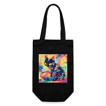 Chat, Motif De Chat - Sac à bouteille - noir - Devant