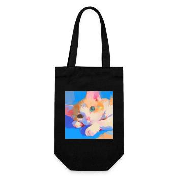 Cat, Cat Motif - Gift Bag for Bottles - black - Front
