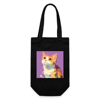 cat, cat motif, cute, gift, gift ideas - Gift Bag for Bottles - black - Front