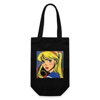 Anime, Fille, Rétro, Waifu, Japon, Années 60 - Sac à bouteille - noir - Devant