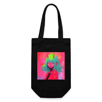 anime, demon girl, waifu, japan - Geschenkbeutel für Flaschen - Schwarz - Vorne