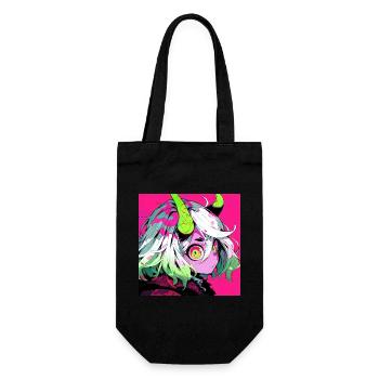 anime, demon girl, waifu, japan - Geschenkbeutel für Flaschen - Schwarz - Vorne