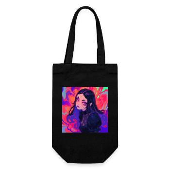 anime, gothic girl, waifu, japan - Geschenkbeutel für Flaschen - Schwarz - Vorne