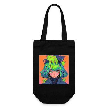 anime, cat girl, waifu, japan - Geschenkbeutel für Flaschen - Schwarz - Vorne