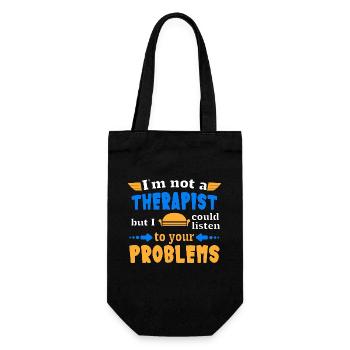 I'm not a therapist but I could listen - Gift Bag for Bottles - black - Front