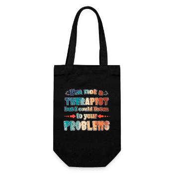 I'm not a therapist but I could listen - Gift Bag for Bottles - black - Front