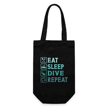 eat sleep dive repeat - Gift Bag for Bottles - black - Front