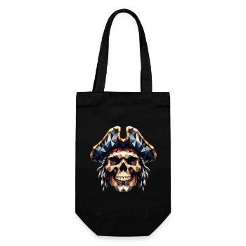 A cool, colorful skull with a pirate hat - Gift Bag for Bottles - black - Front