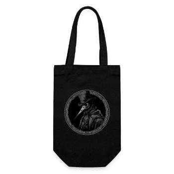 Pestdoktor, Gothic, Tod, Steampunk, Halloween - Geschenkbeutel für Flaschen - Schwarz - Vorne