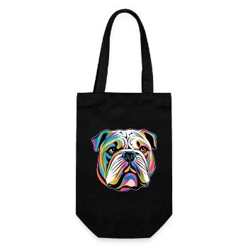 Portrait of a beautiful bulldog - Gift Bag for Bottles - black - Front