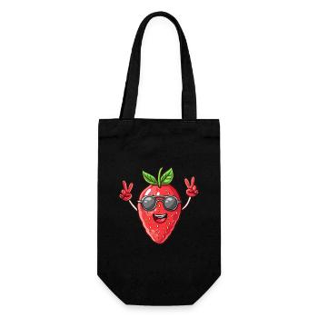 Strawberry, Sunglasses, Summer, Fruit Peace - Gift Bag for Bottles - black - Front
