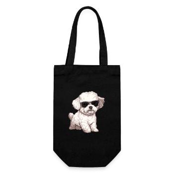 Bichon Frise, Bichon Frisé, Chien, Lunettes De Soleil - Sac à bouteille - noir - Devant