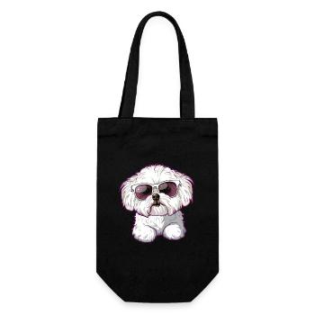 Bichon Frisé, Bichon Frise, Chien, Lunettes De Soleil - Sac à bouteille - noir - Devant