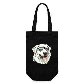 Pyrenäenberghund, Great Pyrenees, Hund - Geschenkbeutel für Flaschen - Schwarz - Vorne