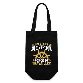 Né pour faire du bateau forcé de travailler - Sac à bouteille - noir - Devant