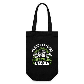 Né pour la ferme forcé d'aller à l'école - Sac à bouteille - noir - Devant