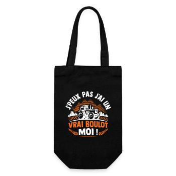 j'peux pas j'ai un vrai boulot moi agriculteur - Sac à bouteille - noir - Devant