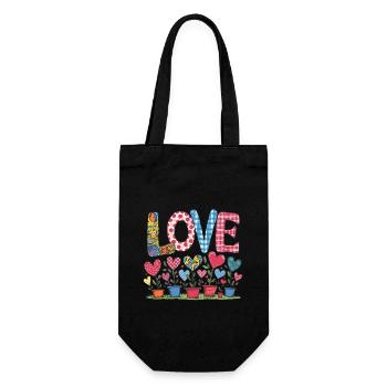 LOVE - Fleurs de coeur - Sac à bouteille - noir - Devant