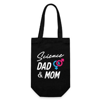 Funny Science Dad and Mom - Geschenkbeutel für Flaschen - Schwarz - Vorne