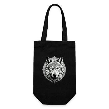 Wolf with Celtic Knot 01 - Gift Bag for Bottles - black - Front