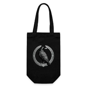 Raven with Celtic Knot 01 - Gift Bag for Bottles - black - Front
