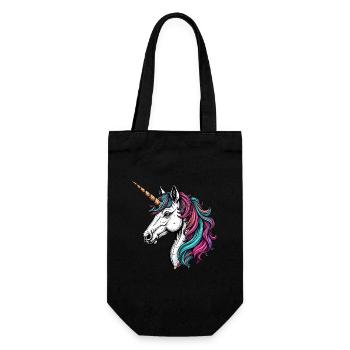 Magisches Einhorn 02 - Geschenkbeutel für Flaschen - Schwarz - Vorne