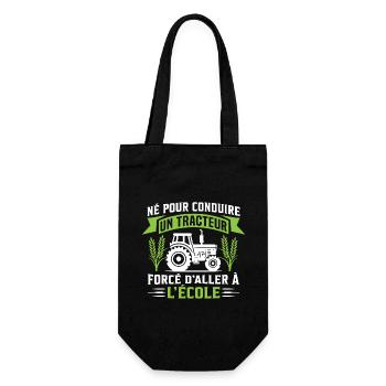 Né pour conduire un tracteur cadeau agriculteur - Sac à bouteille - noir - Devant