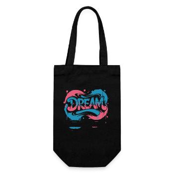 DREAM Graffiti Design voller Farbe und Motivation - Geschenkbeutel für Flaschen - Schwarz - Vorne
