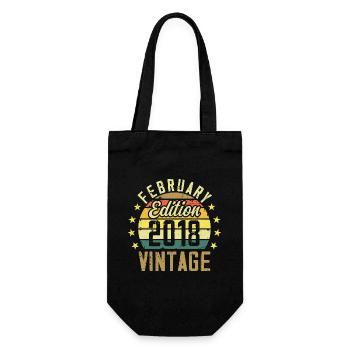 Birthday 6 years - Gift February 2018 - 6th - Gift Bag for Bottles - black - Front