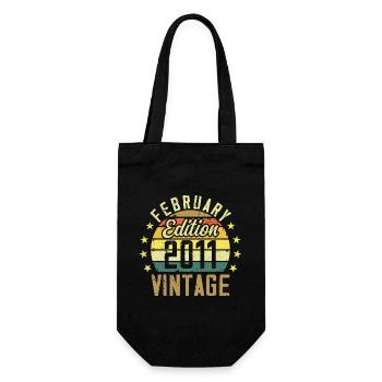 Birthday 13 years - Gift February 2011 - 13th - Gift Bag for Bottles - black - Front