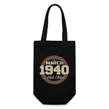 Awesome seit März 1940 Geburtstag 1940 Geschenk - Geschenkbeutel für Flaschen - Schwarz - Vorne