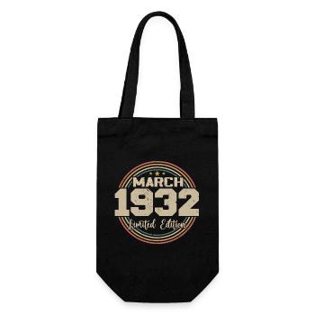 Awesome Since March 1932 Birthday 1932 Gift - Gift Bag for Bottles - black - Front