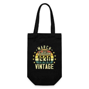 Jahrgang März 1930 Vintage Geburtstagsgeschenk aus den 1930er Jahren - Geschenkbeutel für Flaschen - Schwarz - Vorne