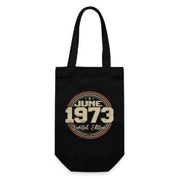 Geboren im Juni 1973 Geburtstag 11973 Juni 1973 Juni - Geschenkbeutel für Flaschen - Schwarz - Vorne