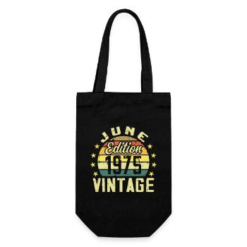 June 1975 June Retro Birthday Gift June 1975 - Gift Bag for Bottles - black - Front