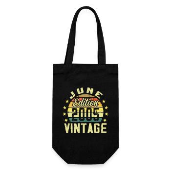 June 2005 June Retro Birthday Gift June 2005 - Gift Bag for Bottles - black - Front