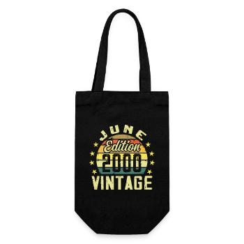 June 2000 June Retro Birthday Gift June 2000 - Gift Bag for Bottles - black - Front