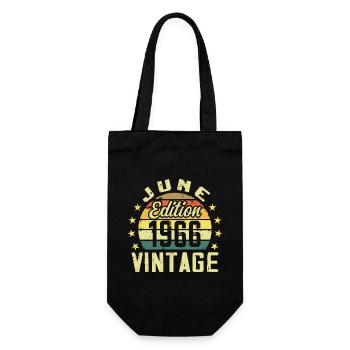 June 1966 June Retro June 1966 Birthday Gift - Gift Bag for Bottles - black - Front