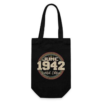 Born in June 1942 Birthday 11942 June 1942 June - Gift Bag for Bottles - black - Front