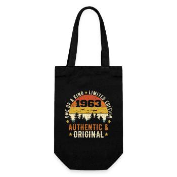 Original 1963 Geburtstagsgeschenk 1963 authentisch - Geschenkbeutel für Flaschen - Schwarz - Vorne