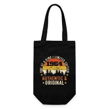 Original 1964 Geburtstagsgeschenk 1964 authentisch - Geschenkbeutel für Flaschen - Schwarz - Vorne