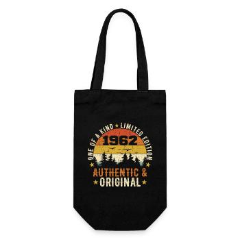 Original 1962 Geburtstagsgeschenk 1962 authentisch - Geschenkbeutel für Flaschen - Schwarz - Vorne