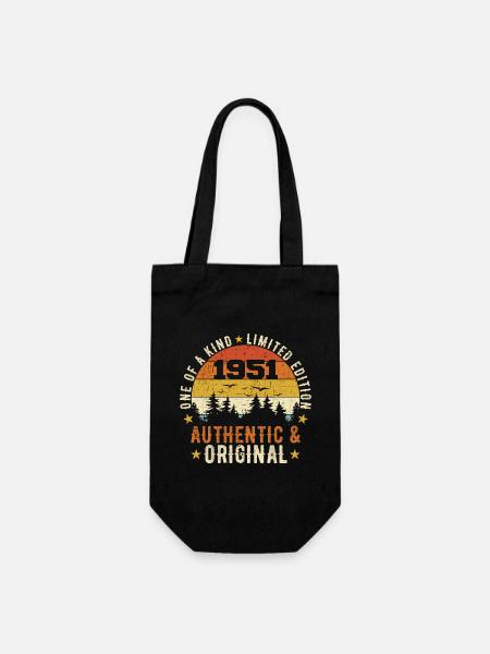 Original 1951 Geburtstagsgeschenk 1951 authentisch - Geschenkbeutel für Flaschen - Schwarz