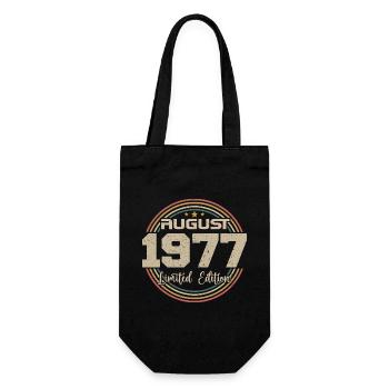 Vintage Born August 1977 Birthday Gift 1977 - Gift Bag for Bottles - black - Front