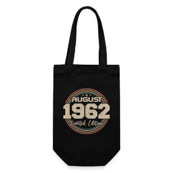 Vintage Born August 1962 Birthday Gift 1962 - Gift Bag for Bottles - black - Front