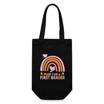 Back to School, First Grade - Gift Bag for Bottles - black - Front
