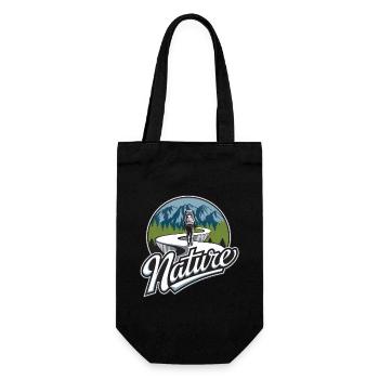 Wanderwege in der Natur - Geschenkbeutel für Flaschen - Schwarz - Vorne