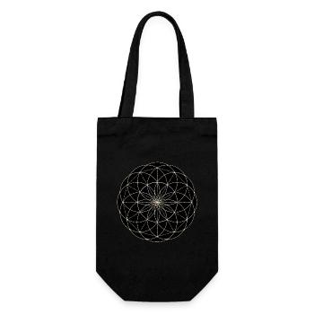 Heilige Geometrie Blume - Geschenkbeutel für Flaschen - Schwarz - Vorne