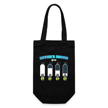 Tauchflasche Tauchen Taucher diving diver scuba - Geschenkbeutel für Flaschen - Schwarz - Vorne