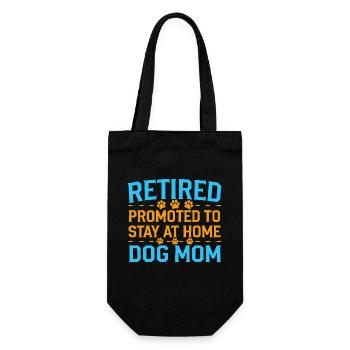 Hunde Mama Rente - stay at home dog mom - Geschenkbeutel für Flaschen - Schwarz - Vorne